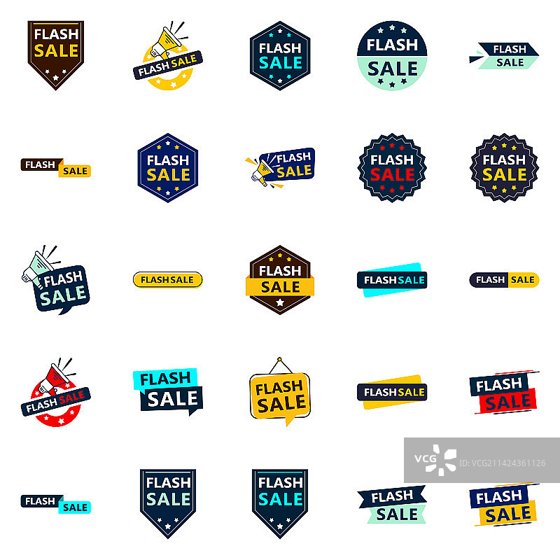 快闪促销包中的25个动态设计图片素材