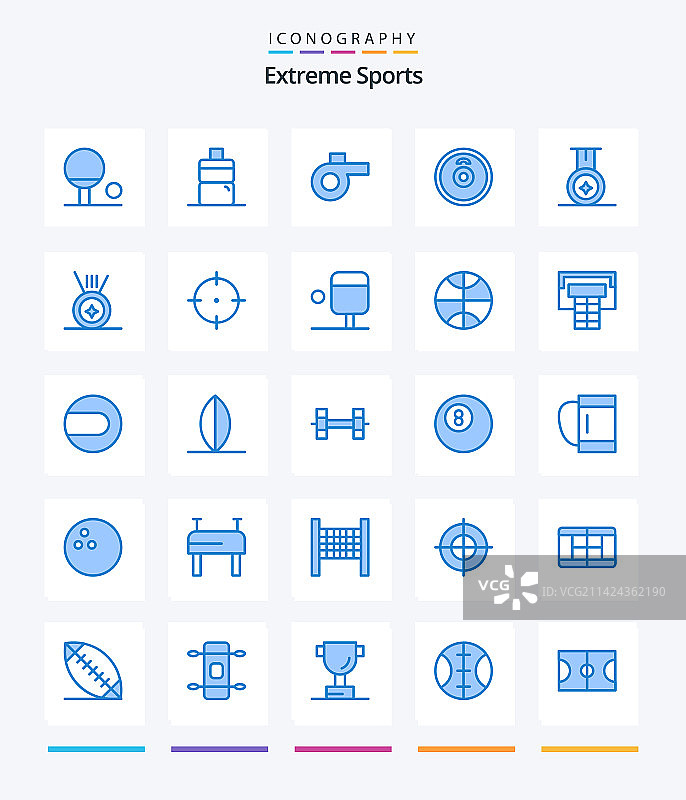 创意运动蓝色图标包25例图片素材