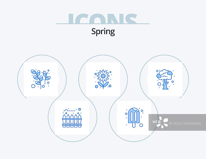 春季蓝色图标包5，自然夏季设计图片素材