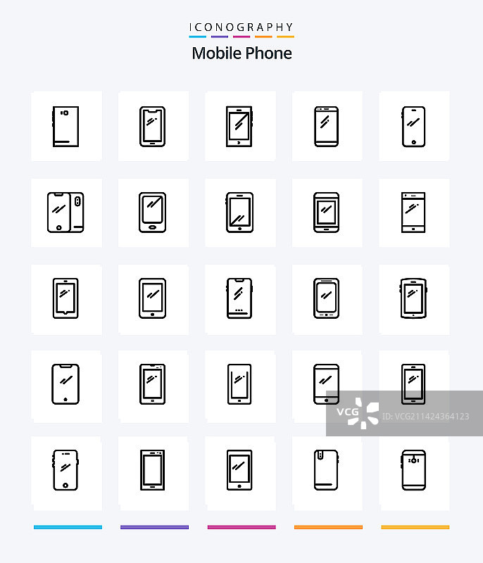 创意手机轮廓图标合集图片素材