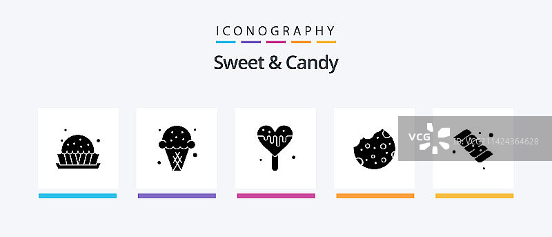 糖果字形图标5合集图片素材