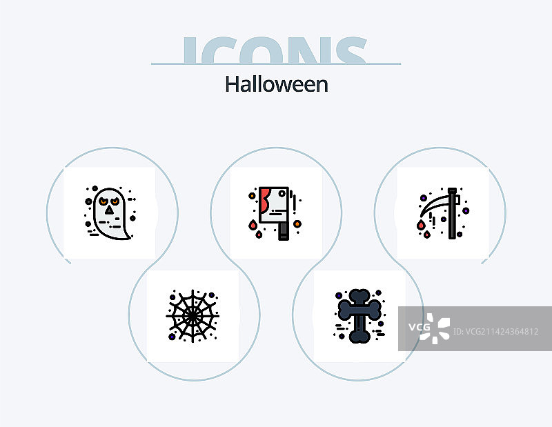 万圣节线性填充5图标设计图片素材
