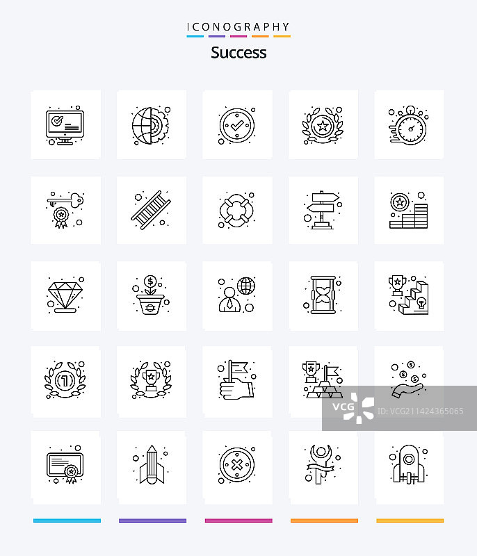 创意成功25个轮廓图标包，如快速图标图片素材