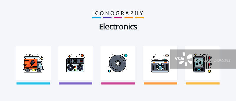 电子产品线性填充5图标包图片素材