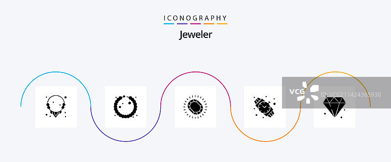 包含婚礼的珠宝字形5图标包图片素材