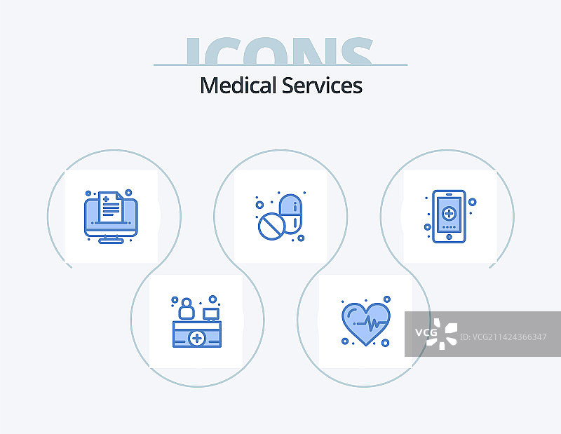 医疗服务蓝色图标包5图标设计图片素材