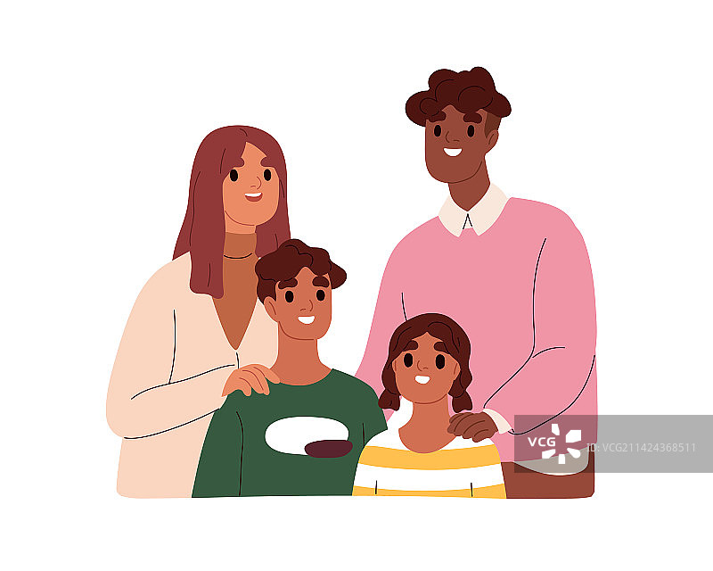 幸福的国际家庭合影图片素材