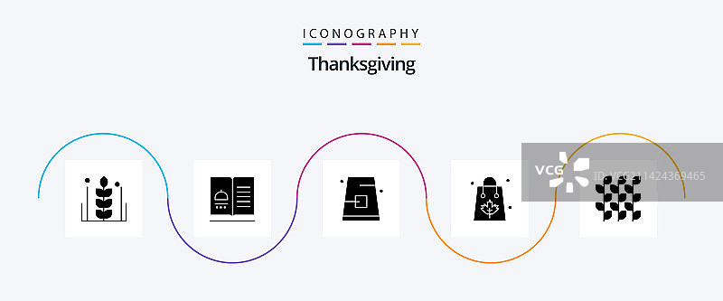 感恩节促销活动标志符号图标包图片素材
