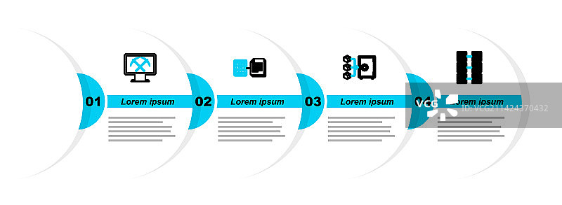 矿场、权益证明和智能线条图标图片素材