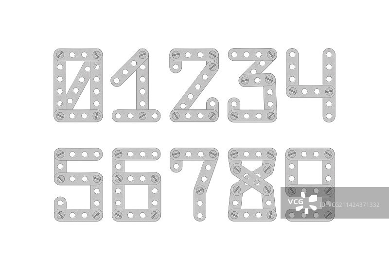 钢铁积木零件字母图片素材