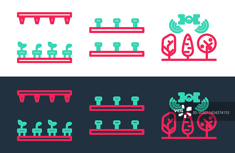 带无人机的智能农场自动化组合图片素材