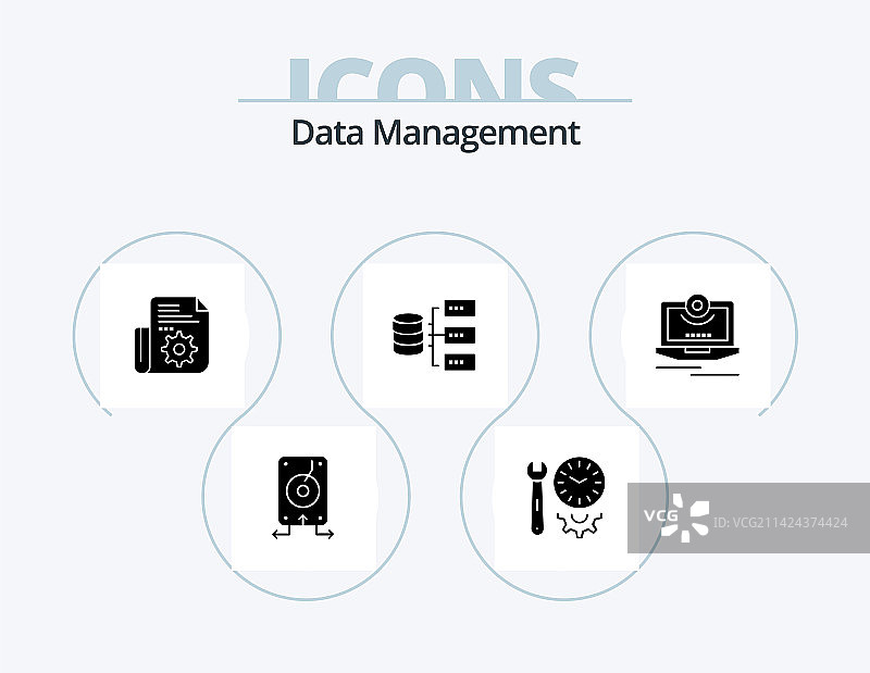 数据管理Glyph图标包设计图片素材