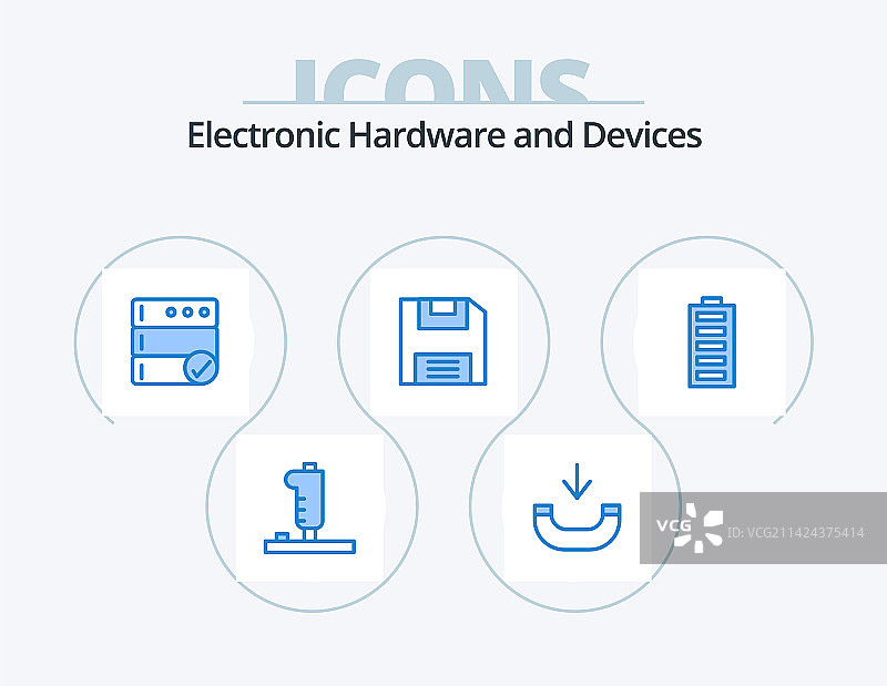 5个设备蓝色图标包完整设计图片素材