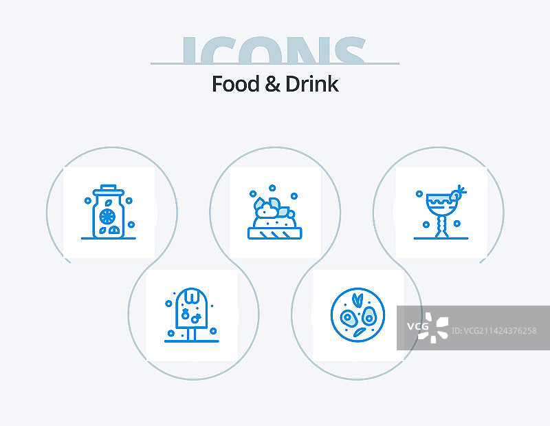食品和饮料蓝色图标包5图标设计图片素材