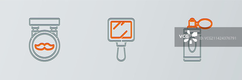 线条设置：带喷雾器的须后水瓶图片素材