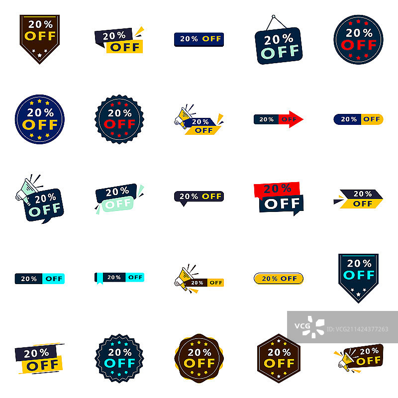 25个动态20%折扣促销banner图片素材