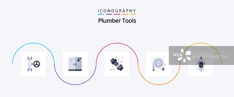 水管工扁平5图标包，包含设计城市图片素材