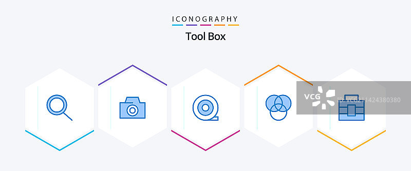 包含工具的25个蓝色图标包图片素材
