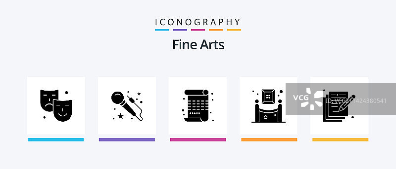 美术字形 5 图标包，包括艺术诗歌图片素材