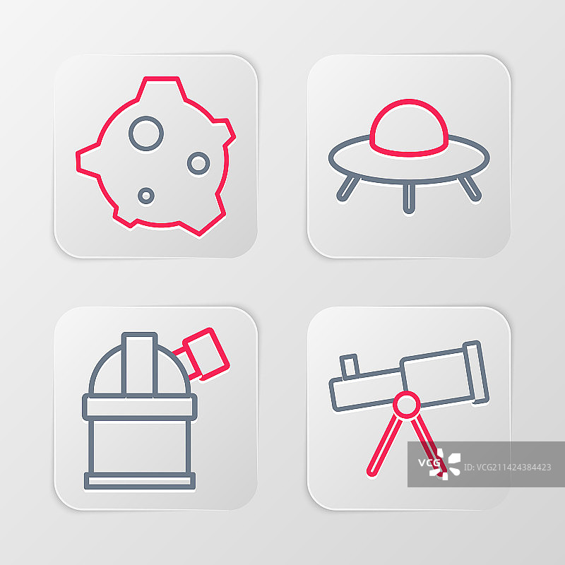 望远镜天文台不明飞行物图标图片素材