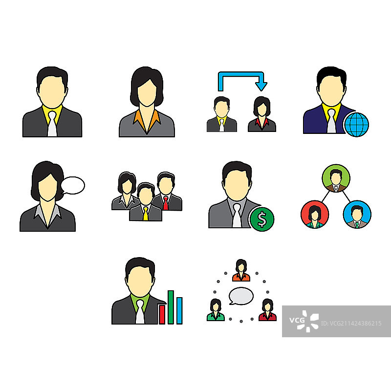 商务人士图标集图片素材