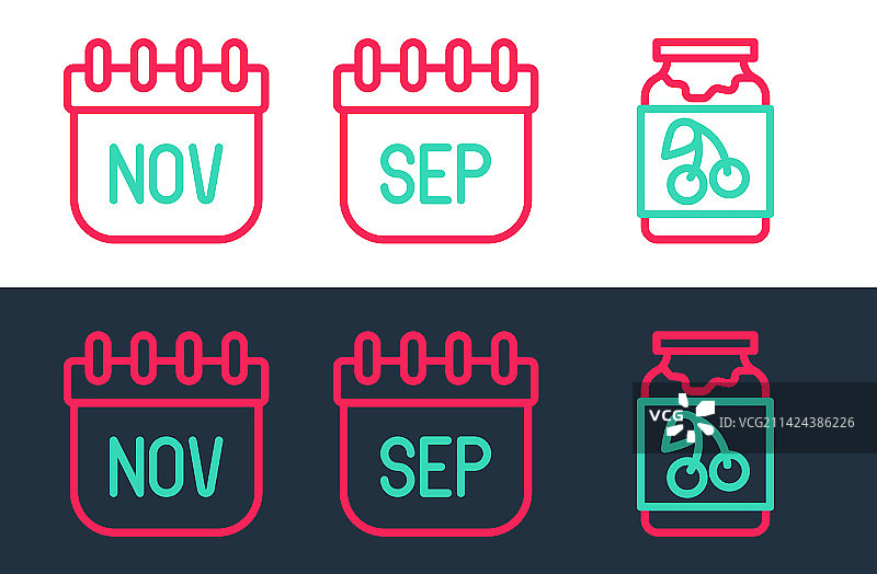 果酱罐日历秋季组合banner图片素材