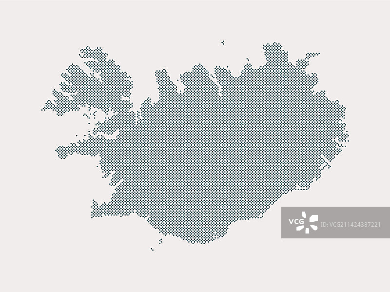 冰岛地图 - 点状模板图片素材