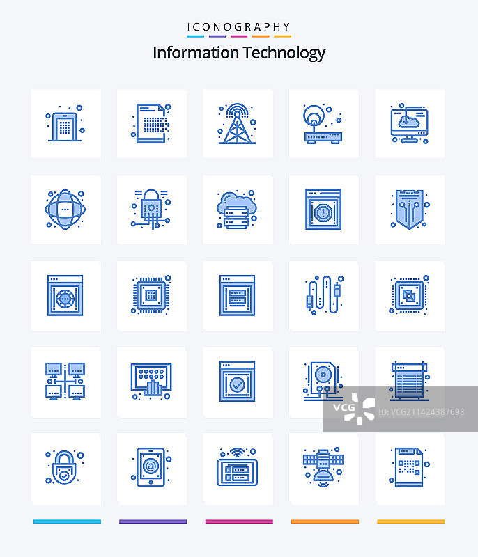 创意信息技术蓝色图标合集图片素材