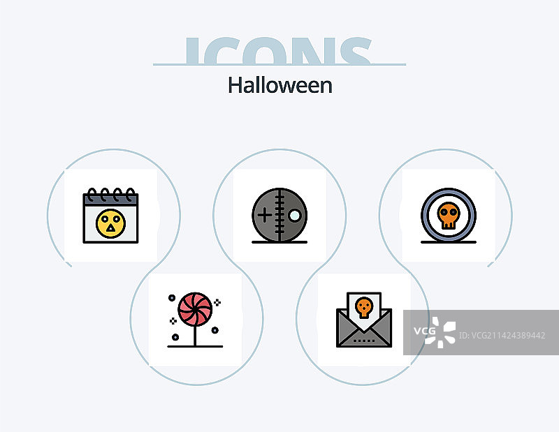 万圣节线性填充5图标设计图片素材