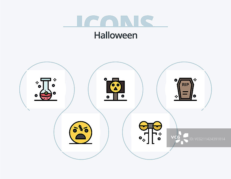 万圣节线性填充5图标设计图片素材
