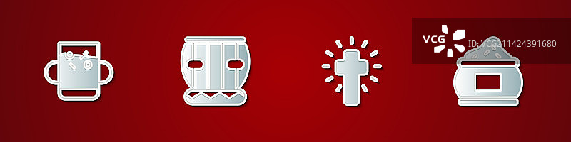 茶杯茶叶和塔布拉鼓图片素材