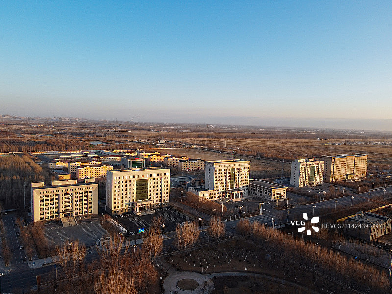 盘锦 大洼区 地标 航拍 东湖公园 向海大道图片素材
