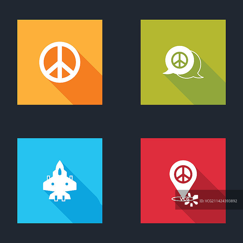 和平喷气式战斗机与位置和平图标图片素材