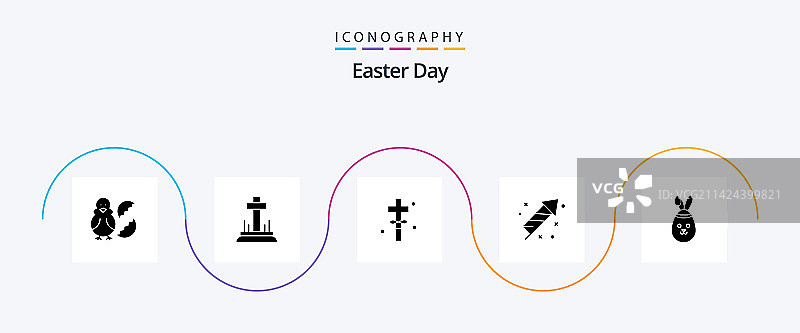 复活节字形图标包，含复活节兔子图片素材