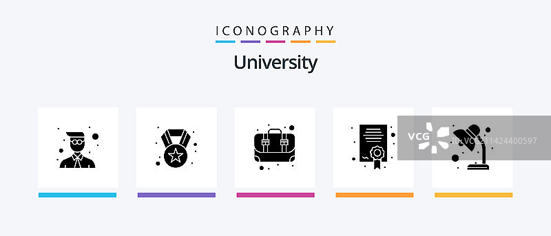 大学标志符号5图标包，含灯箱图片素材