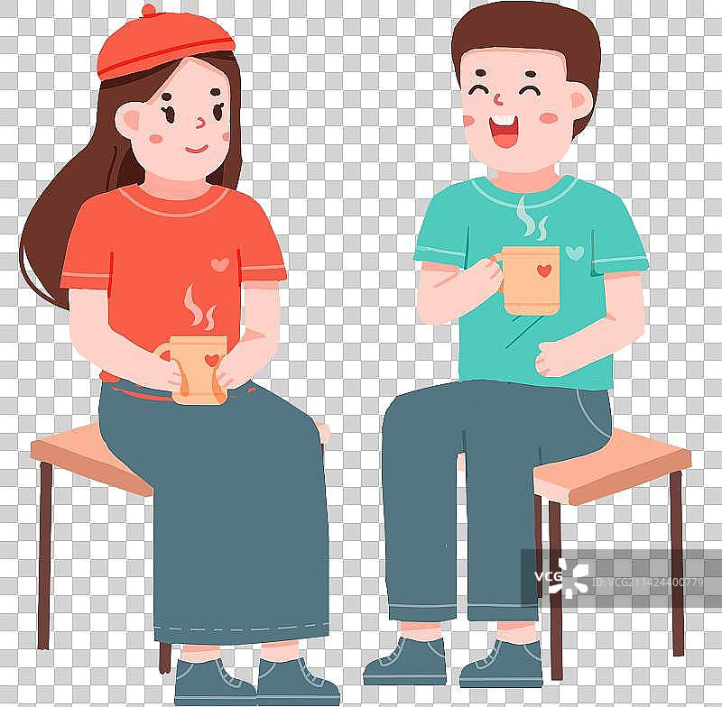 男孩女孩情侣面对面聊天说话图片素材