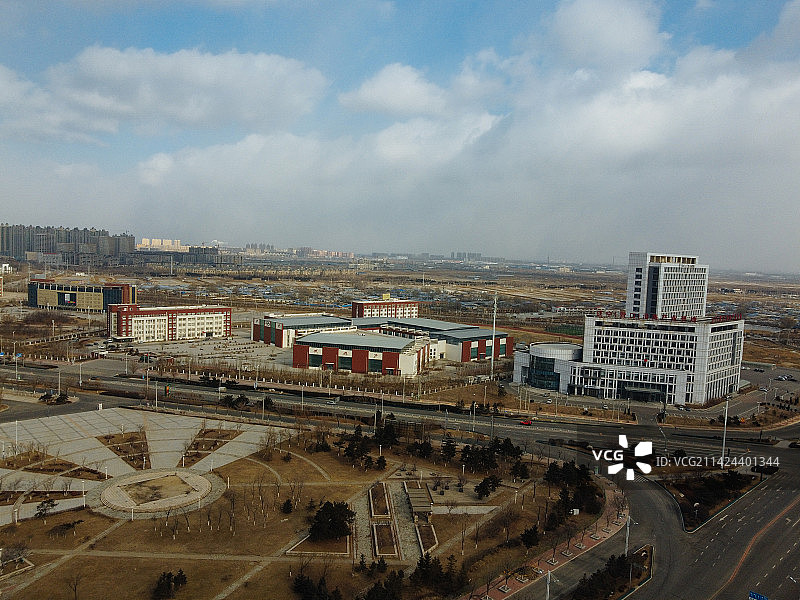 营口市 奥体中心 博文路 体育中学 理工学院 地标 航拍图片素材