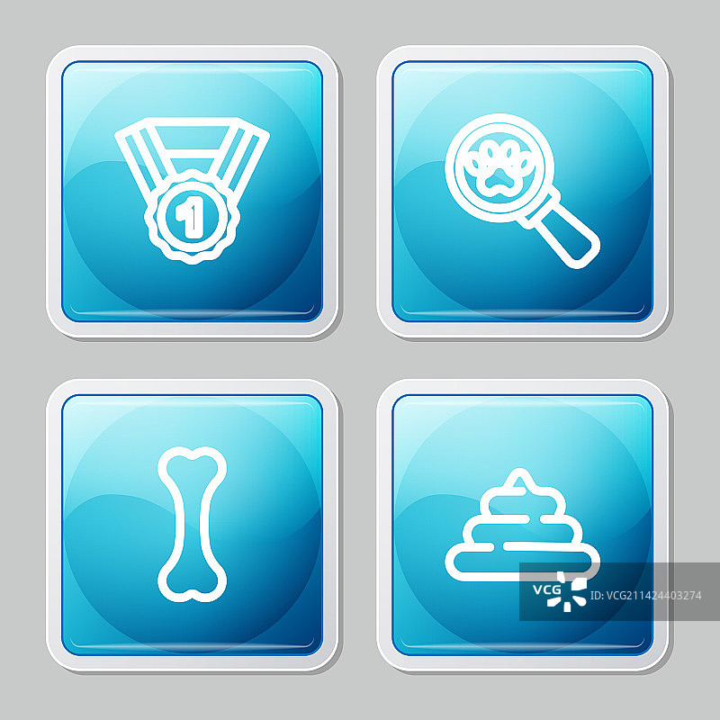 线条小狗奖励符号兽医诊所骨头图片素材