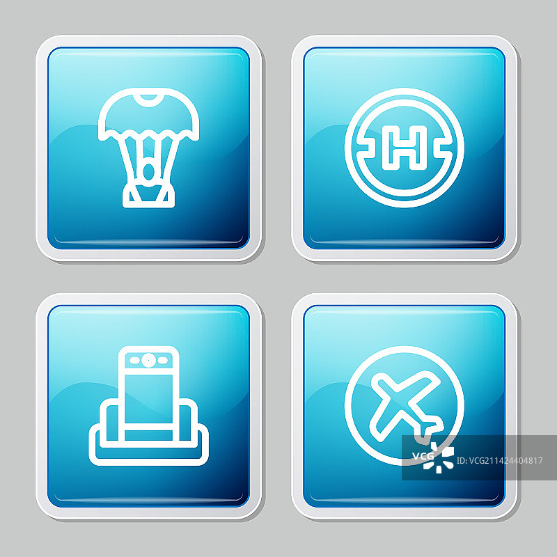 降落伞、直升机、直升机停机坪图片素材