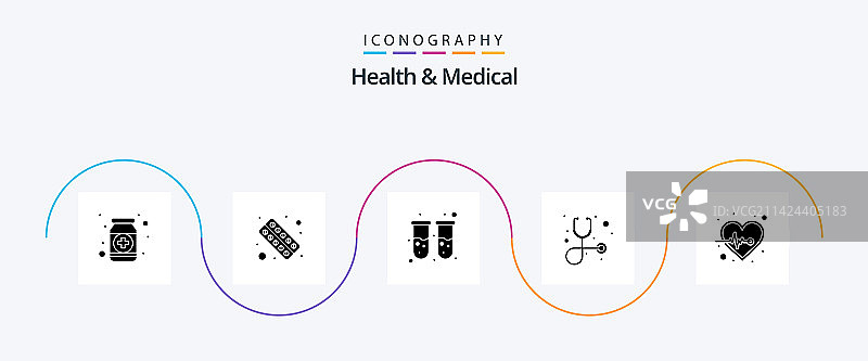 健康医疗字形图标图片素材