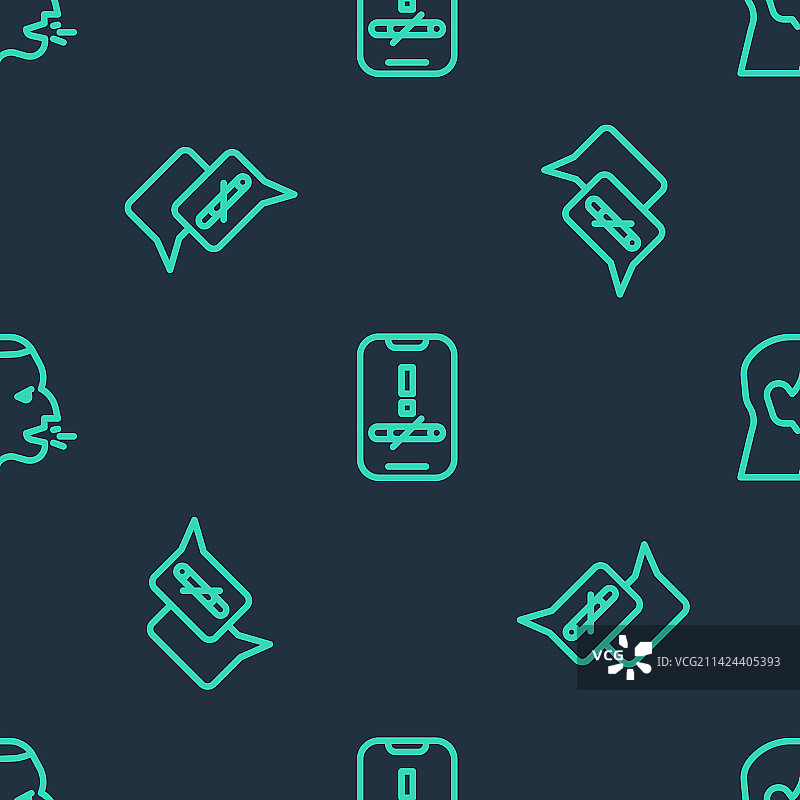 禁止吸烟和男人在无缝背景上咳嗽图片素材