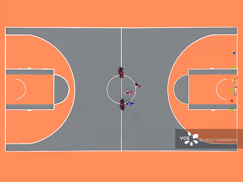 极简的篮球场俯视图图片素材