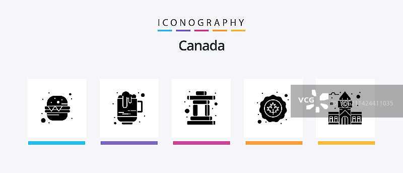 加拿大字形图标包5，含加拿大枫叶图片素材