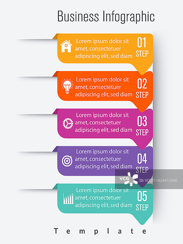 商务信息图表模板：圆形设计图片素材