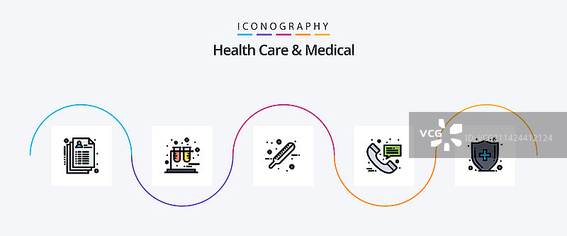 医疗保健线性填充5图标图片素材