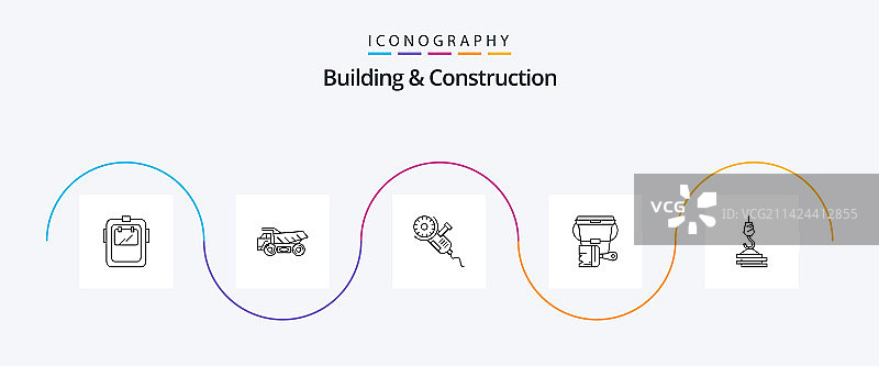 建筑施工线性5图标包图片素材