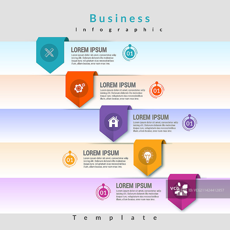 商务信息图表模板：圆形设计图片素材