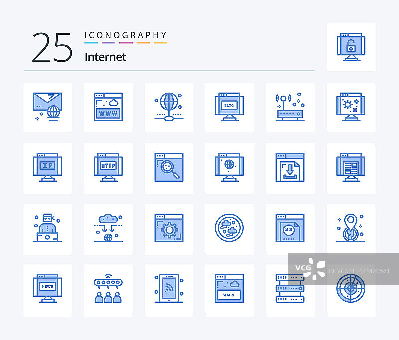 互联网蓝色图标包25个图片素材