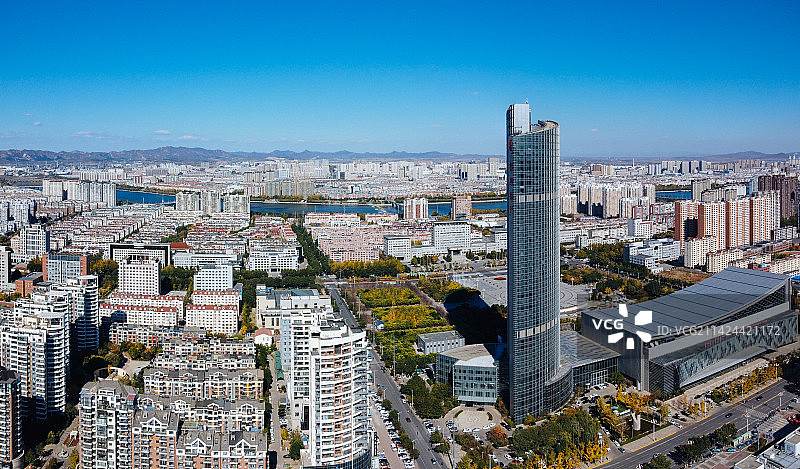 锦州 地标 航拍 渤海大学 万达 太和区 辽西图片素材