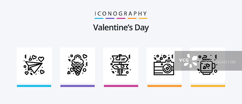 情人节线条5图标包，包括眼睛图片素材